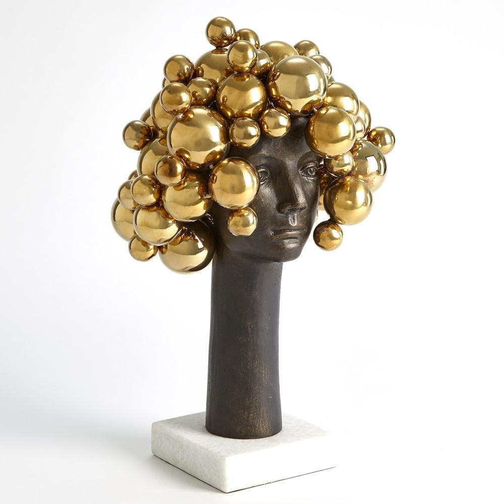 Global Views Bubbles For Brains Brass Sculpture