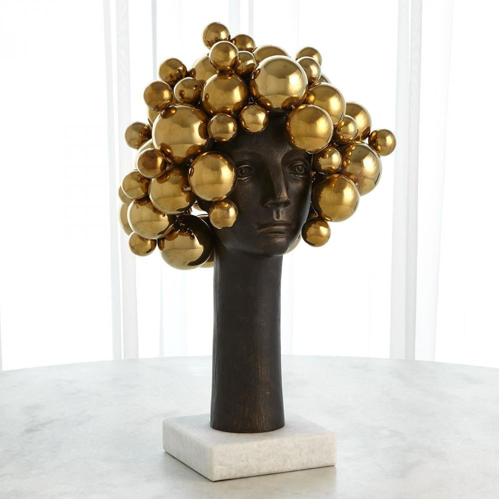 Global Views Bubbles For Brains Brass Sculpture