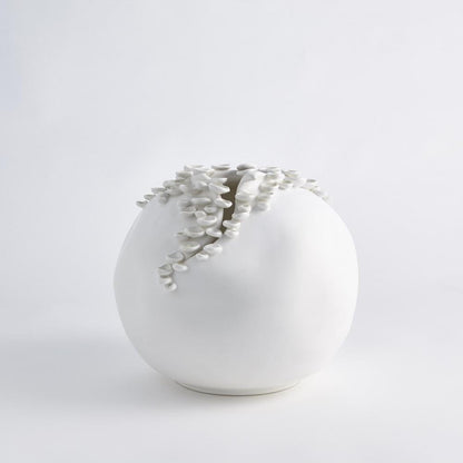Global Views Cascading Reef Short White Vase
