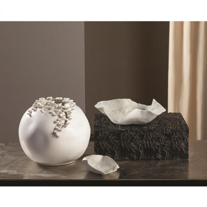 Global Views Cascading Reef Short White Vase