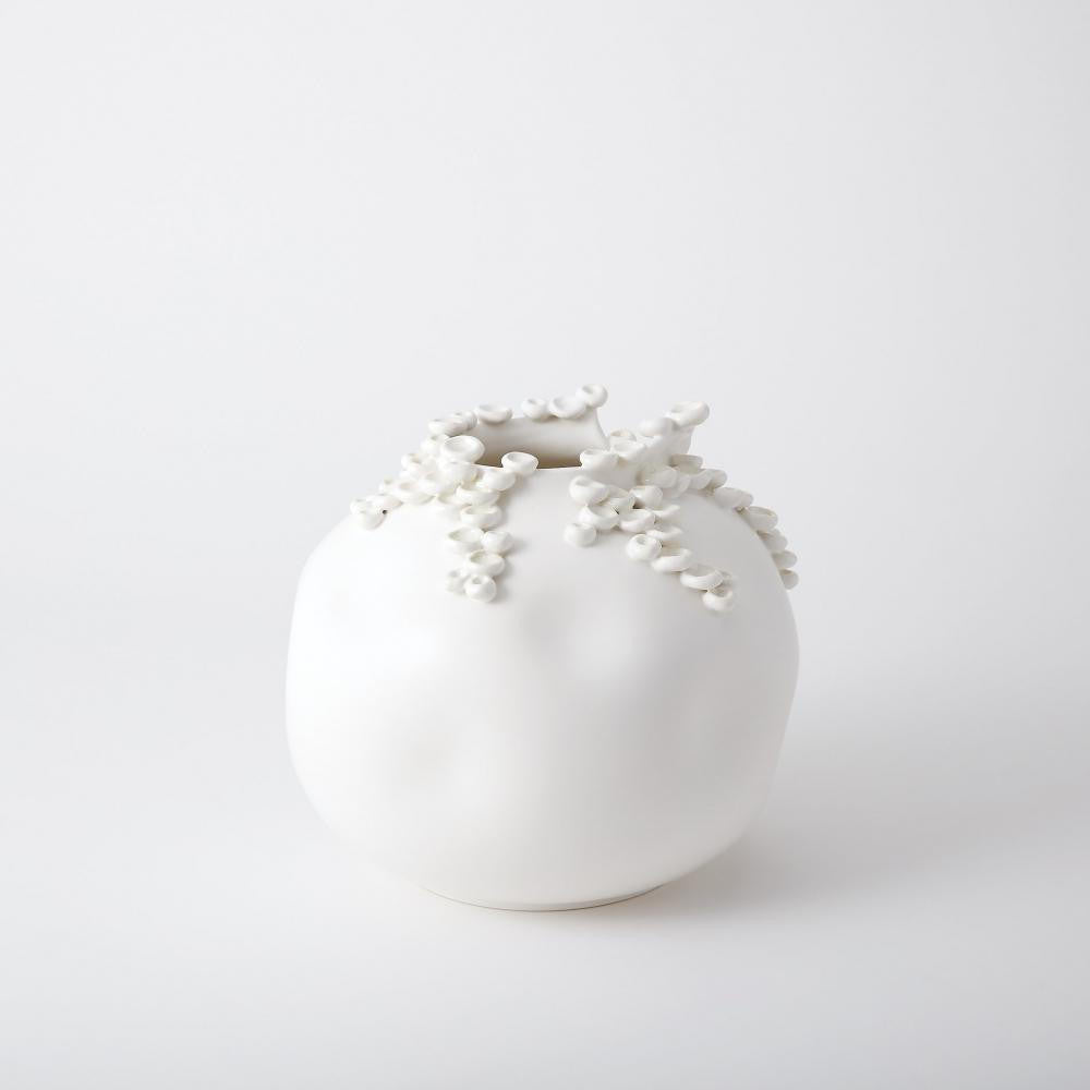 Global Views Cascading Reef Short White Vase