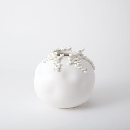 Global Views Cascading Reef Short White Vase