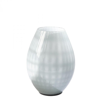 Global Views Cased Glass Grid Small Blue Vase