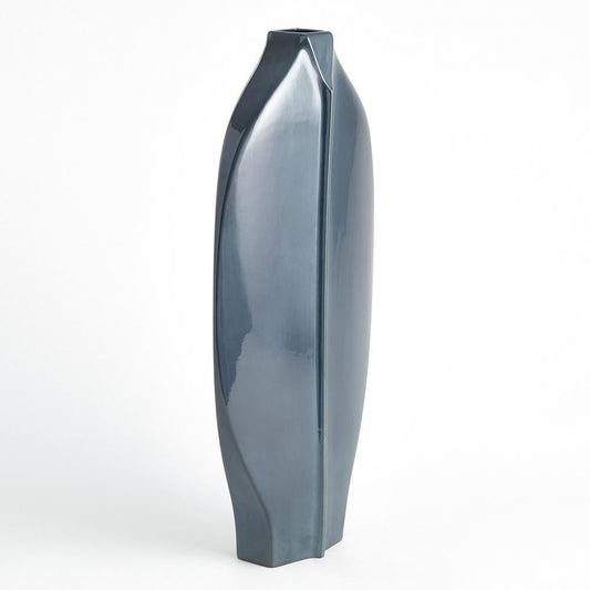 Global Views Center Ridge Large Blue Vase