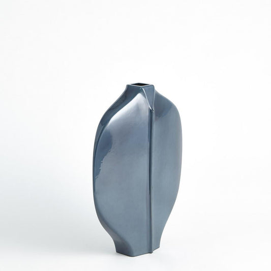 Global Views Center Ridge Medium Blue Vase