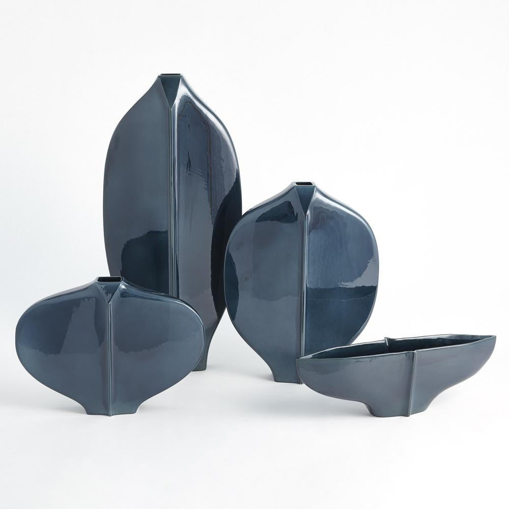 Global Views Center Ridge Small Blue Vase