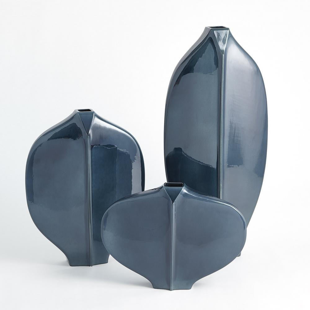 Global Views Center Ridge Small Blue Vase