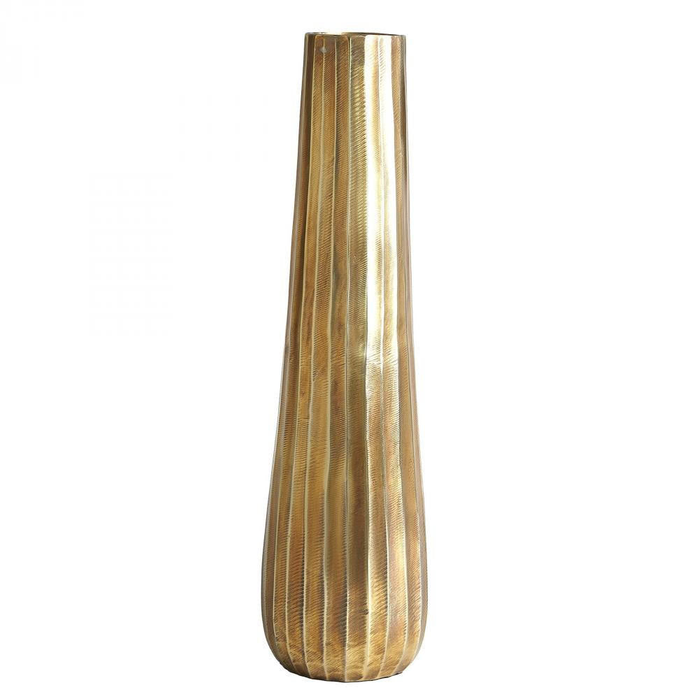 Global Views Chased Round Large Antique Brass Vase