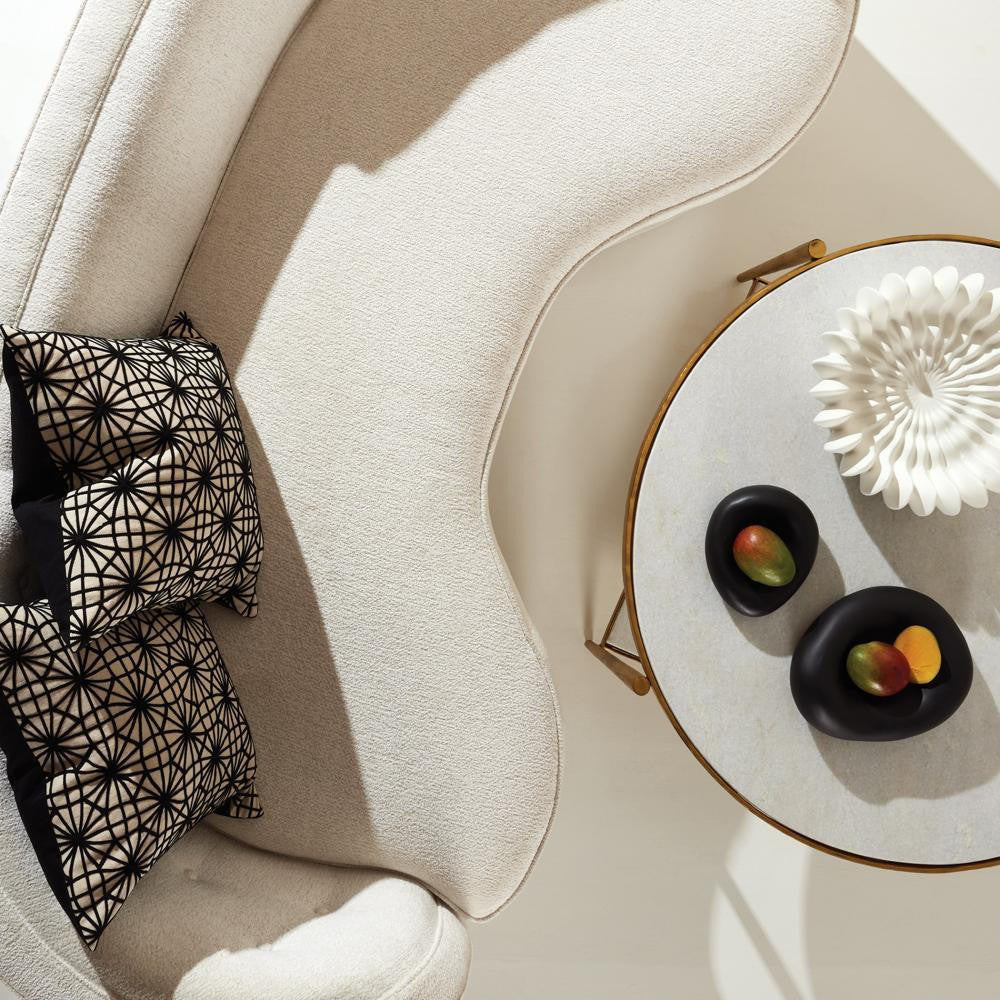 Global Views Circle/Square Gold with White Marble Cocktail Table