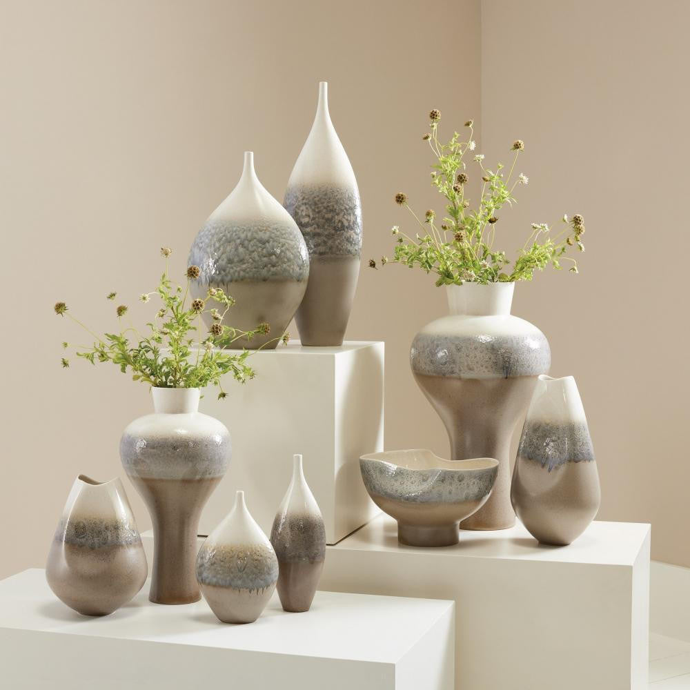 Global Views Cream Rises Swell Large Vase