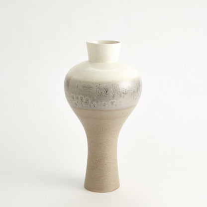 Global Views Cream Rises Swell Small Vase