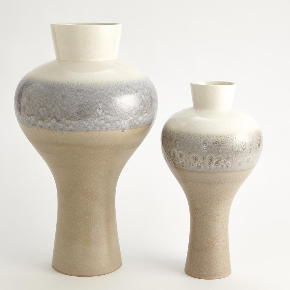 Global Views Cream Rises Swell Small Vase