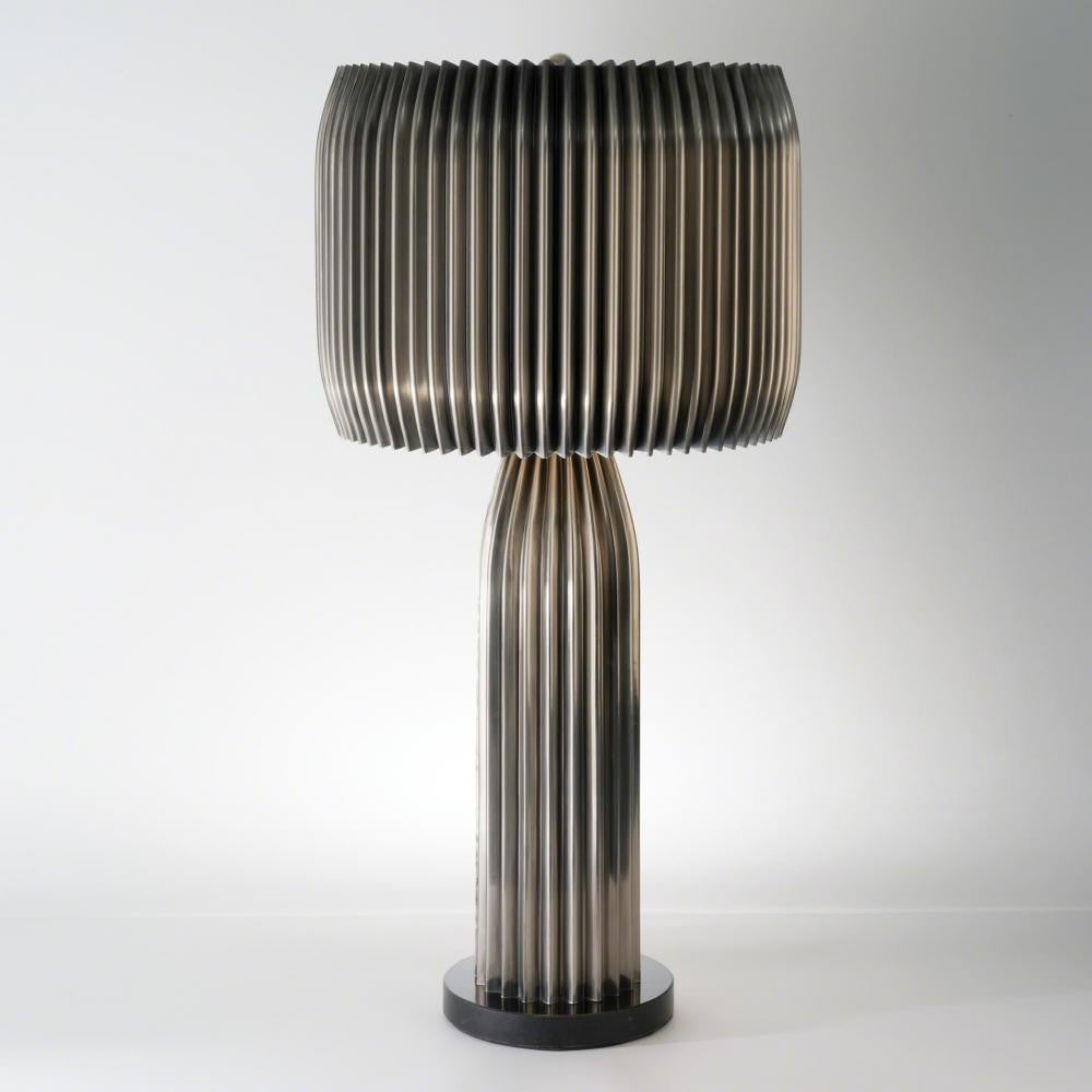 Global Views Crimp Antique Nickel Table Lamp
