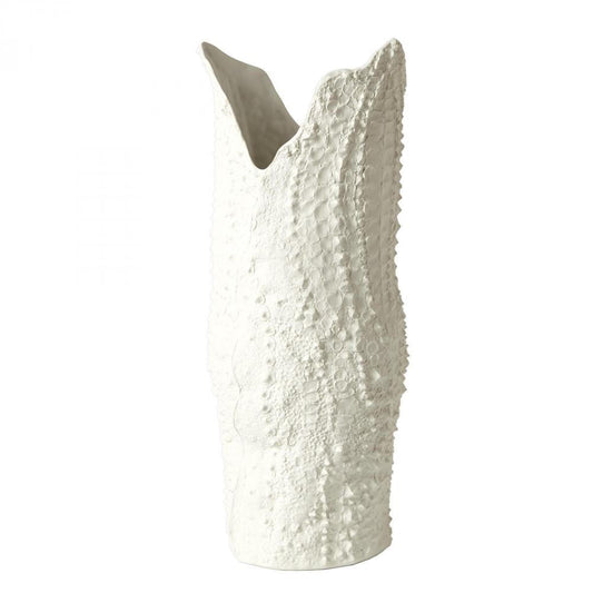 Global Views Crocodile Large Matte White Vase