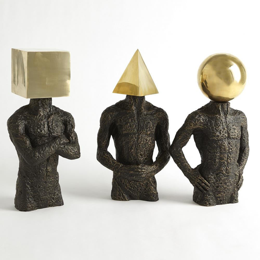 Global Views Cube Hero Bronze Sculpture