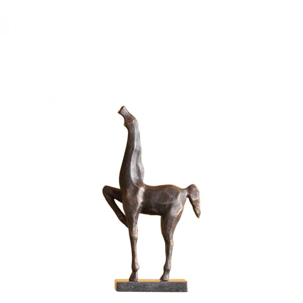 Global Views Cubist Horse Small Bronze Patina Sculpture