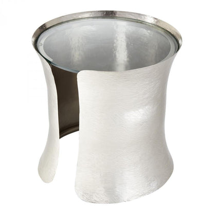 Global Views Cuff Nickel Lacquer Side Table