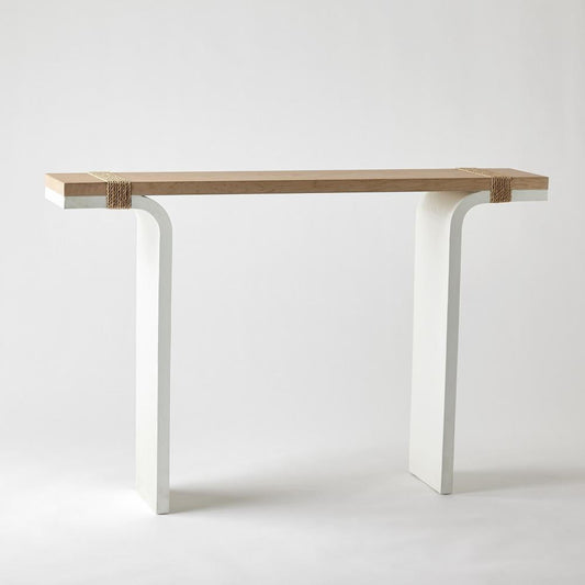 Global Views Debby Console Table White, Oak