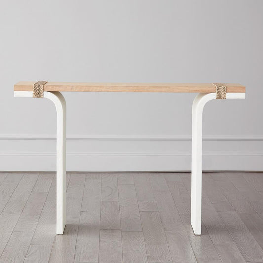 Global Views Debby Oak White Wash Console