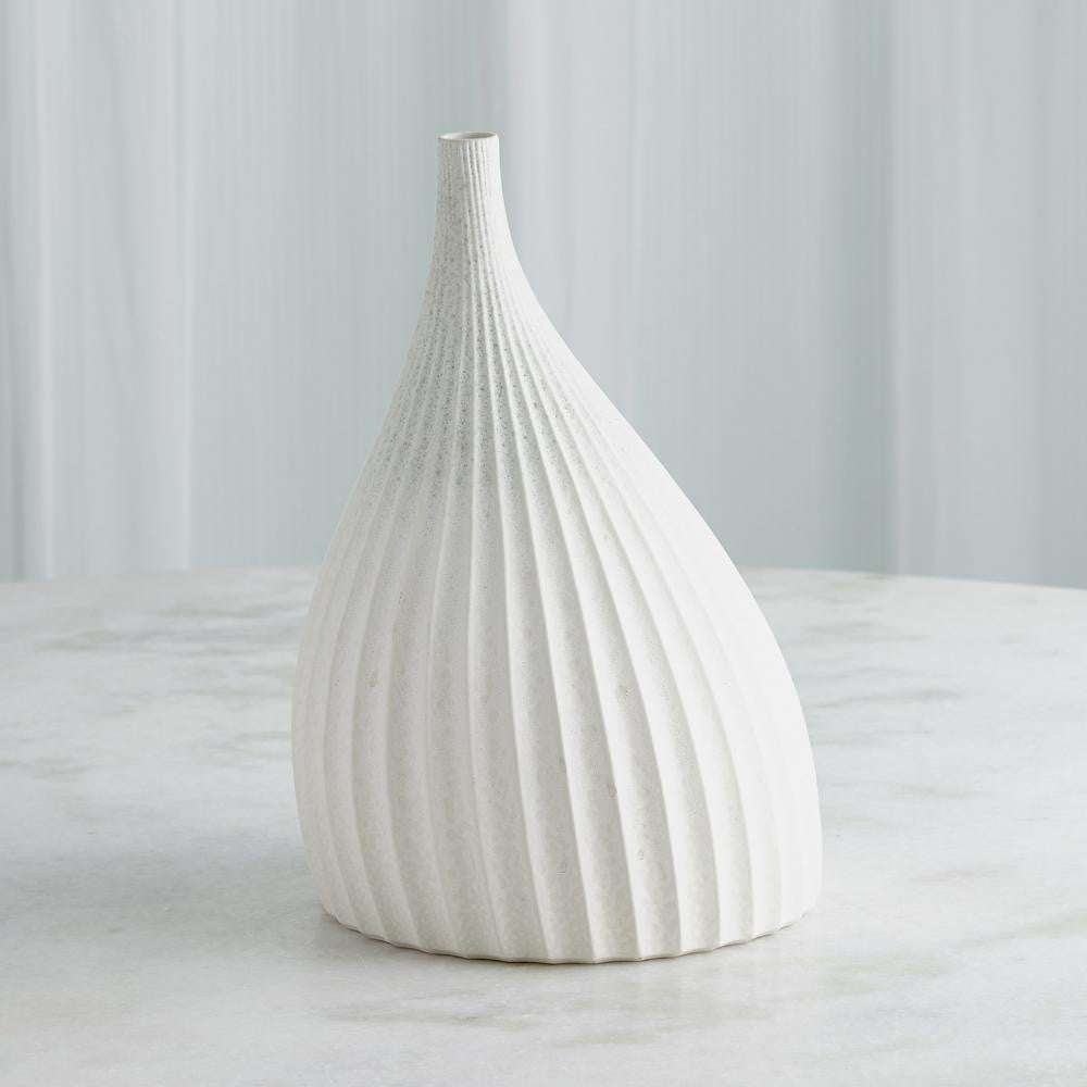 Global Views Dewdrop Large White Vase