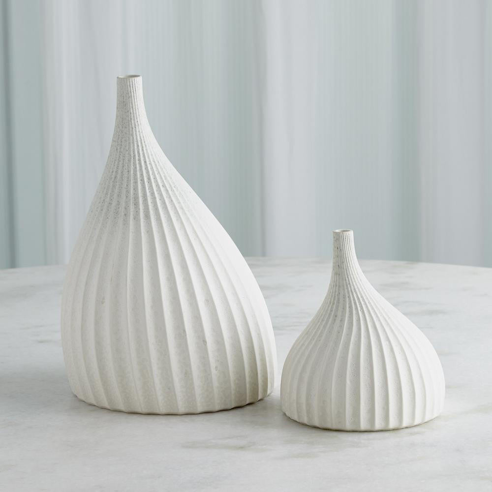 Global Views Dewdrop Small White Vase