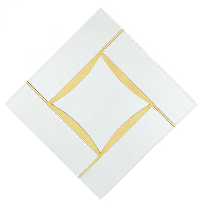 Global Views Diamond Shape Gold Leaf Mirror