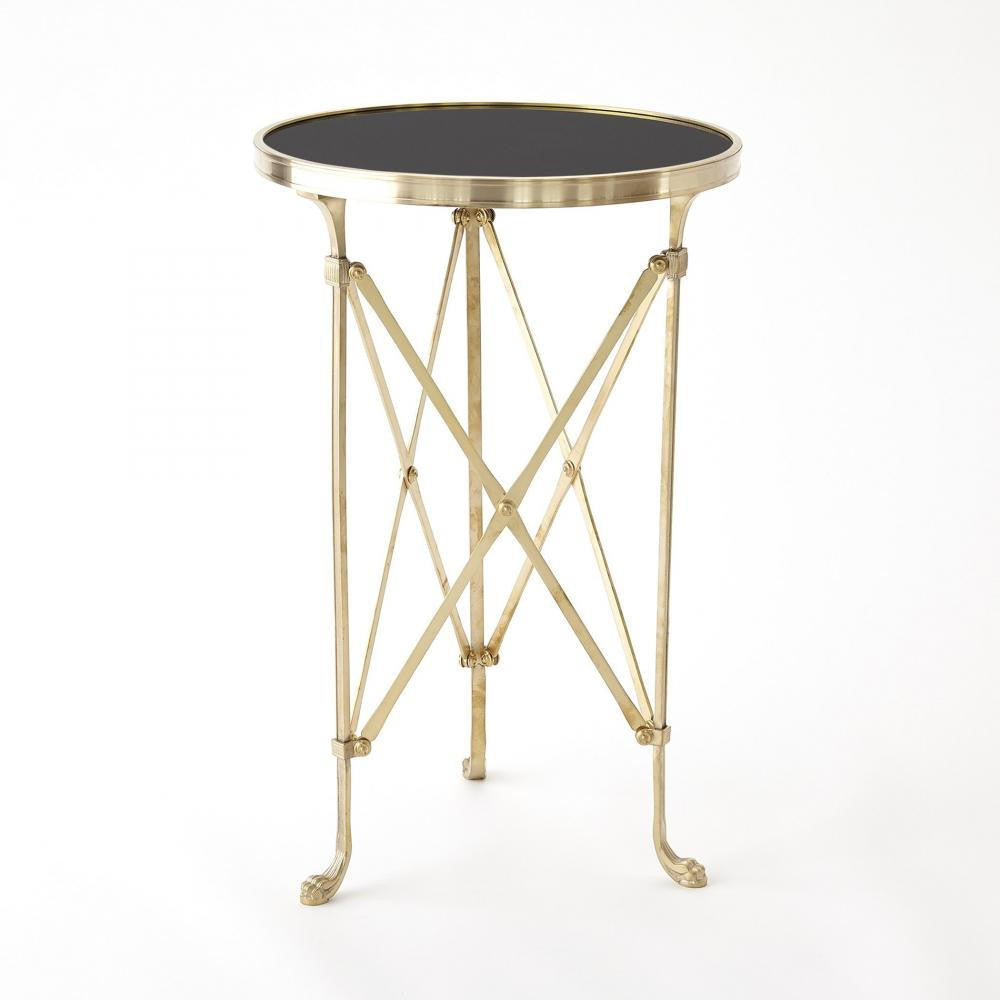 Global Views Directoire Brass/Black Granite Table