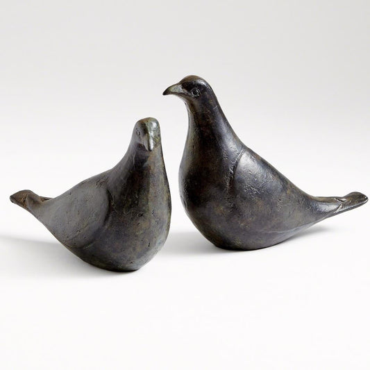 Global Views Dove Pair Oiled Bronze Sculpture