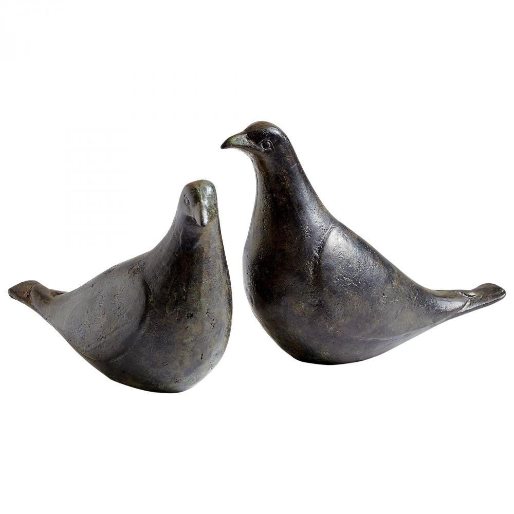 Global Views Dove Pair Oiled Bronze Sculpture