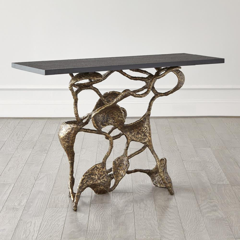 Global Views Drift Faux Bronze Console