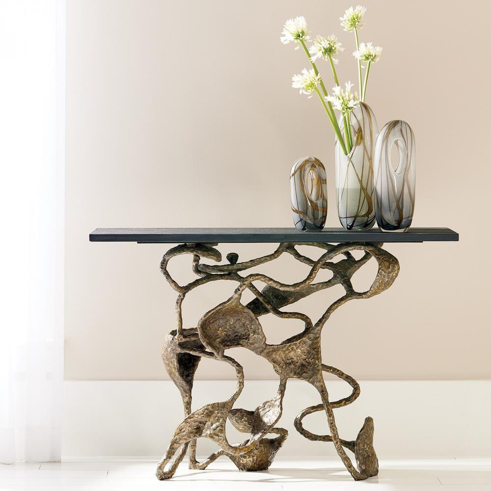 Global Views Drift Faux Bronze Console