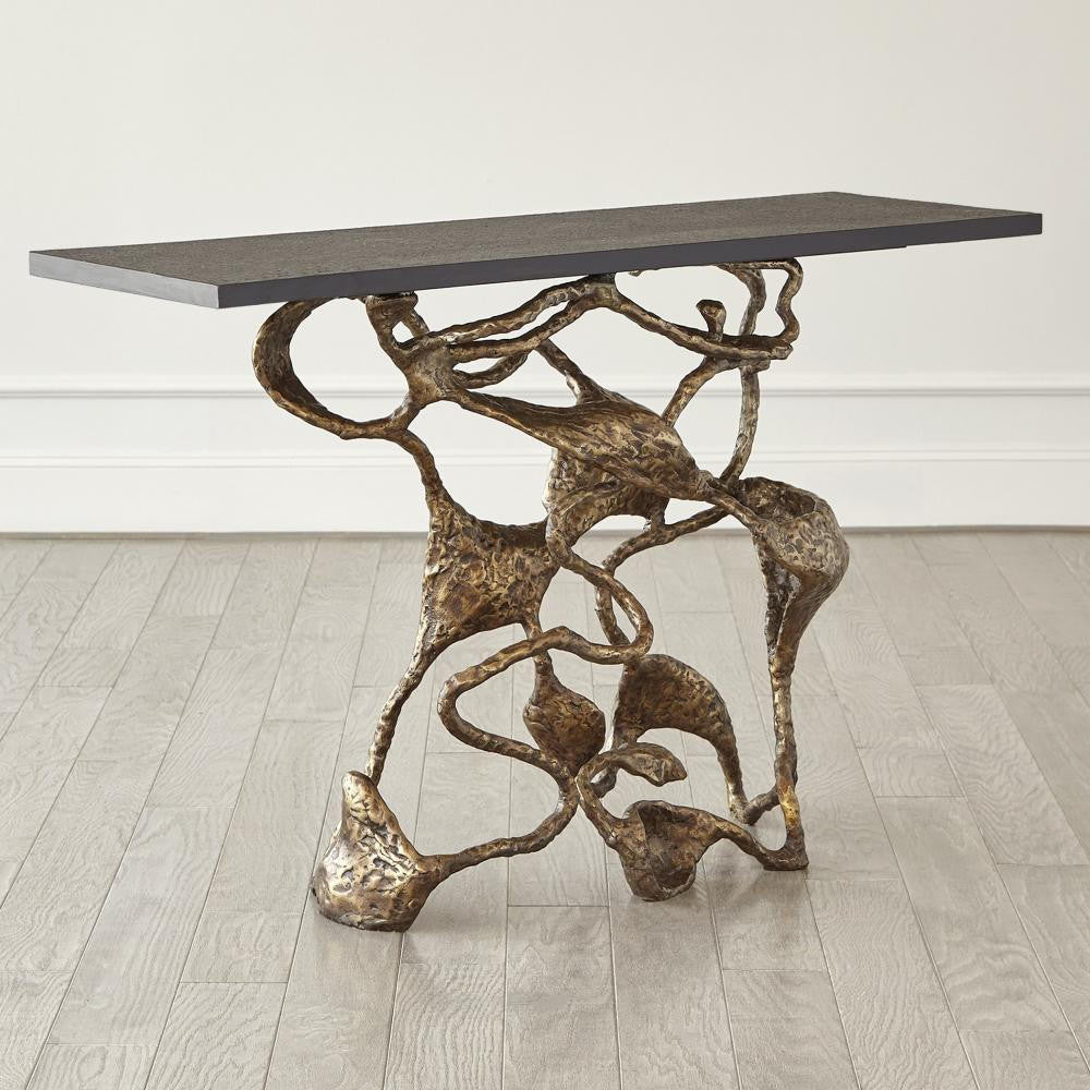Global Views Drift Faux Bronze Console