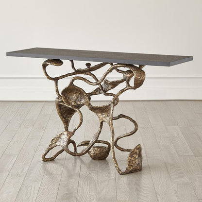Global Views Drift Faux Bronze Console