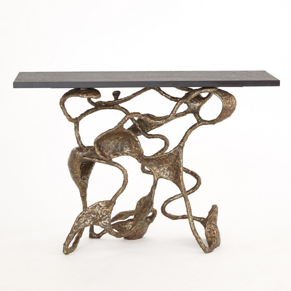 Global Views Drift Faux Bronze Console