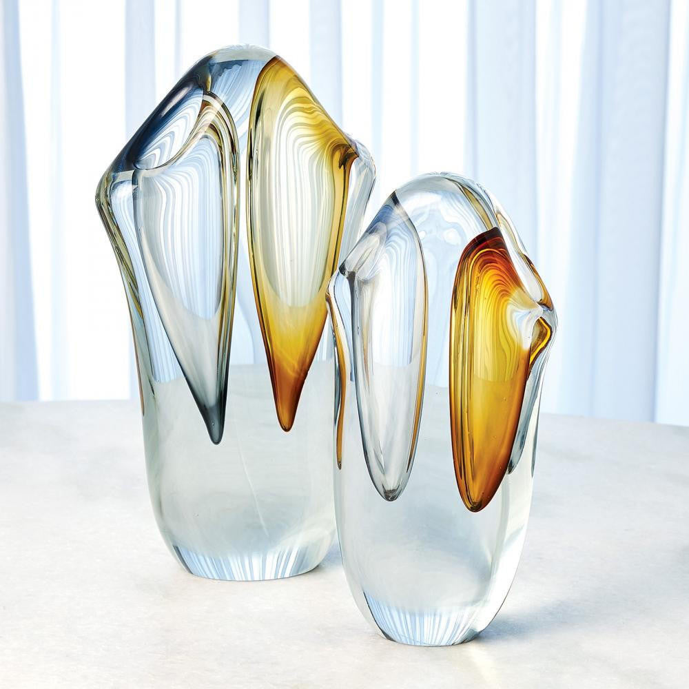 Global Views Duet Large Amber/Grey Vase