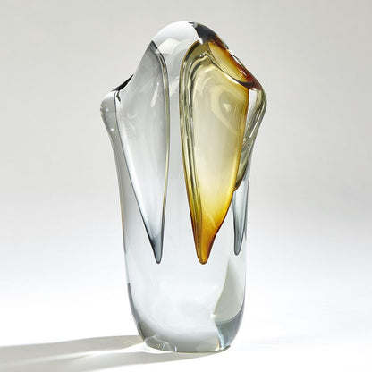Global Views Duet Large Amber/Grey Vase
