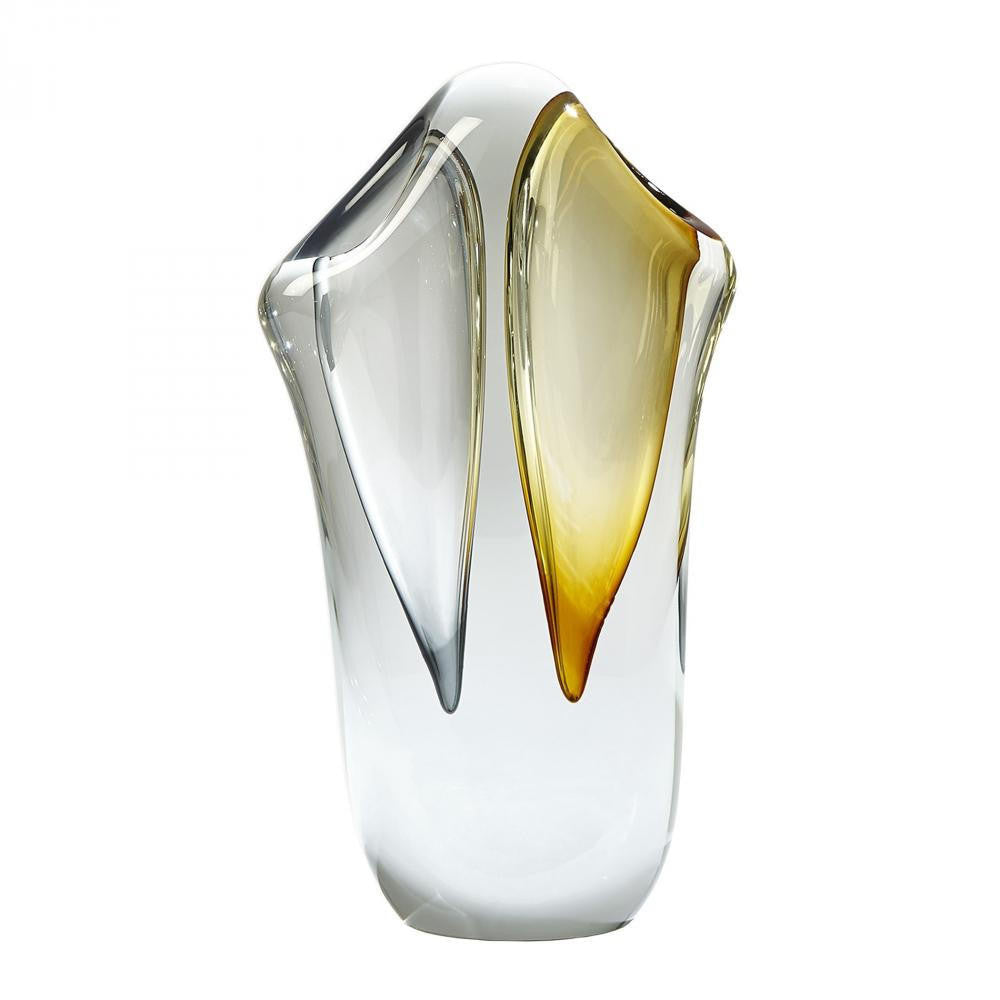 Global Views Duet Large Amber/Grey Vase