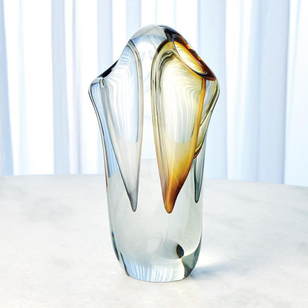 Global Views Duet Large Amber/Grey Vase