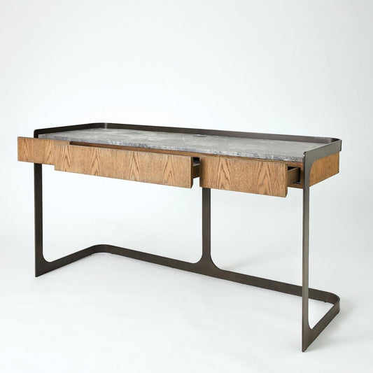 Global Views Element Gunmetal Wood Desk