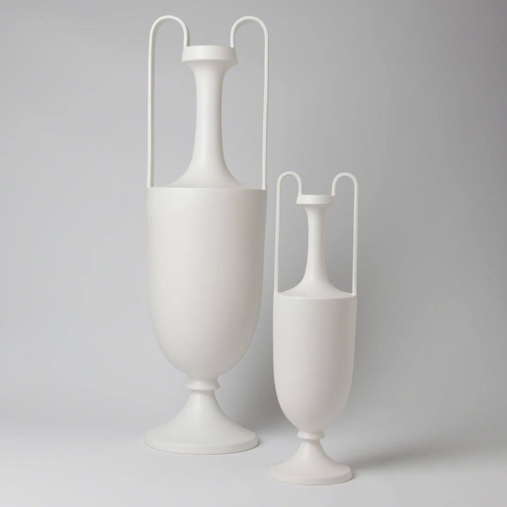 Global Views Elongated Grecian Large Matte White Amphora