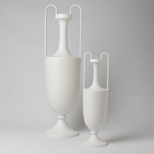 Global Views Elongated Grecian Large Matte White Amphora
