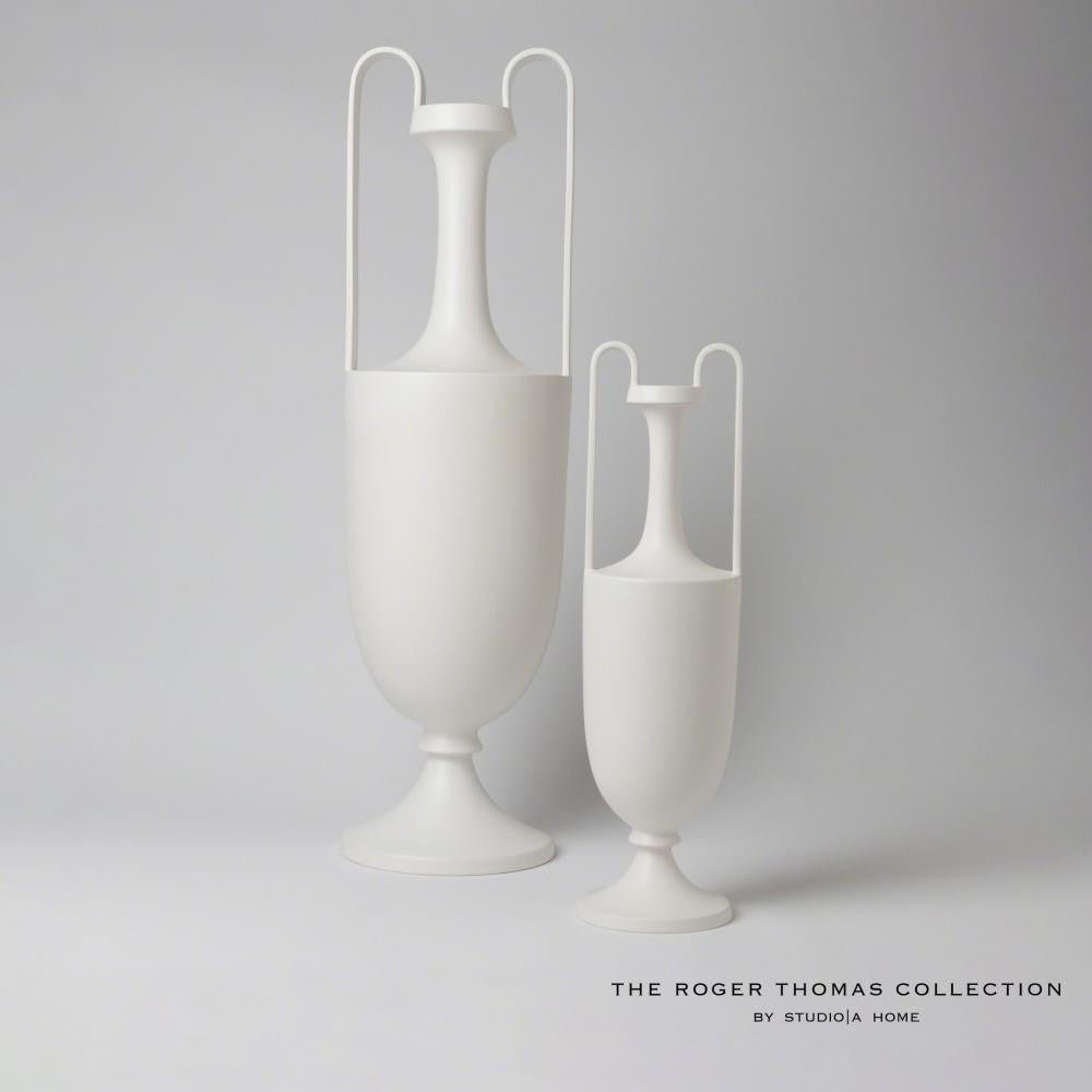 Global Views Elongated Grecian Large Matte White Amphora