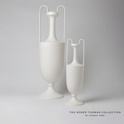 Global Views Elongated Grecian Large Matte White Amphora