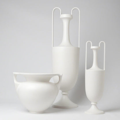 Global Views Elongated Grecian Small Matte White Amphora