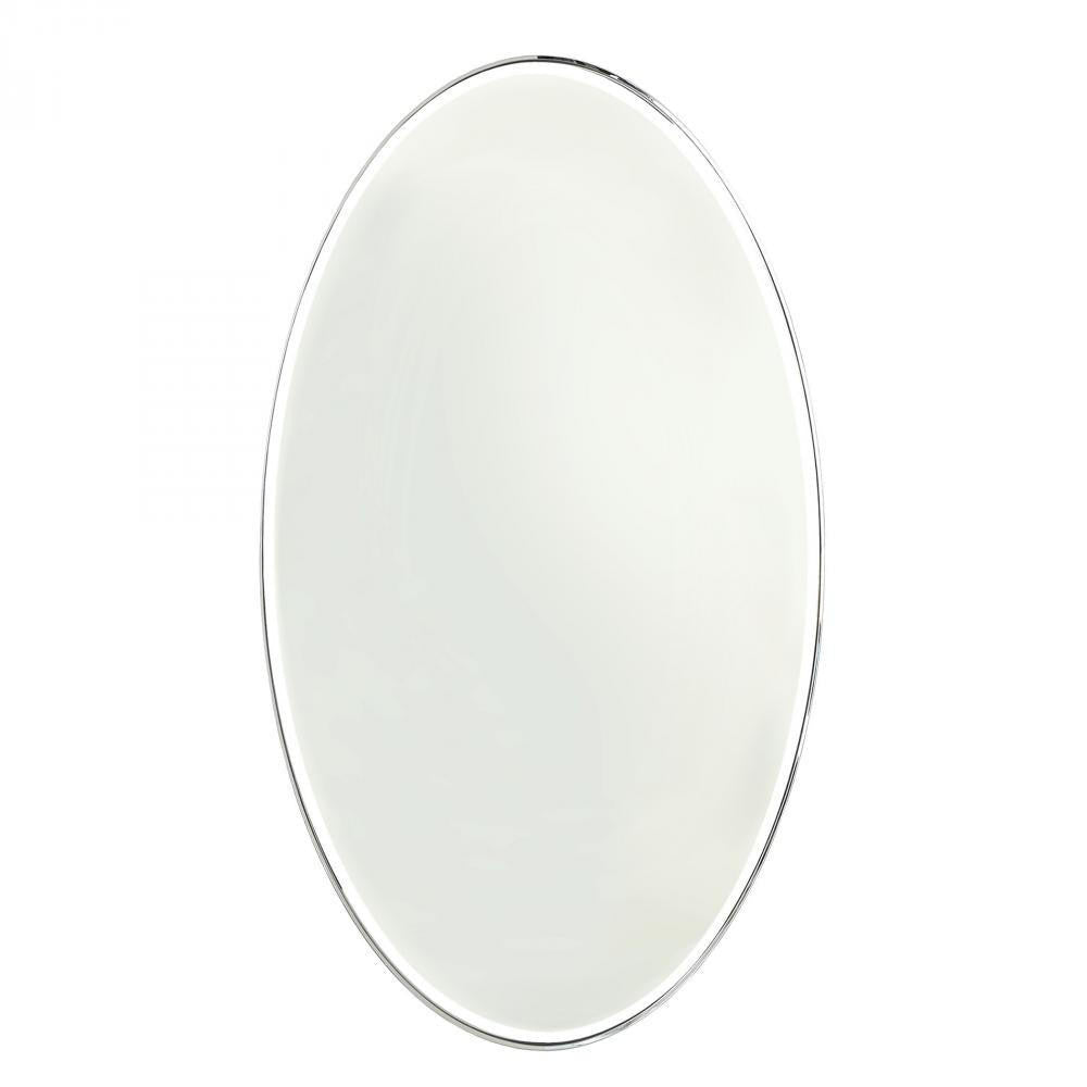 Global Views Elongated Oval Large Nickel Mirror