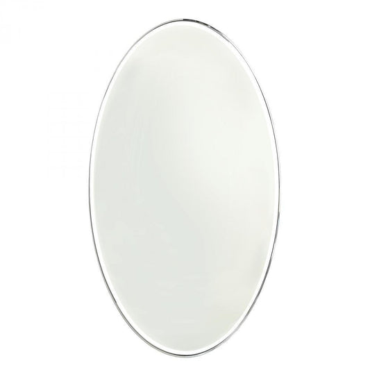 Global Views Elongated Oval Large Nickel Mirror