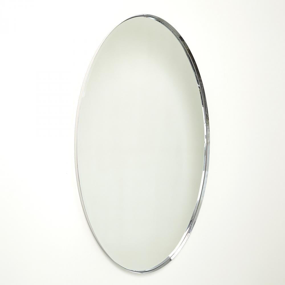 Global Views Elongated Oval Large Nickel Mirror