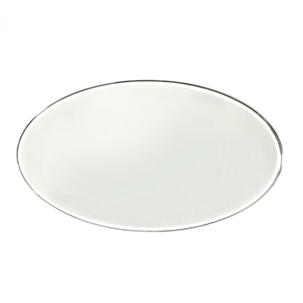 Global Views Elongated Oval Large Nickel Mirror