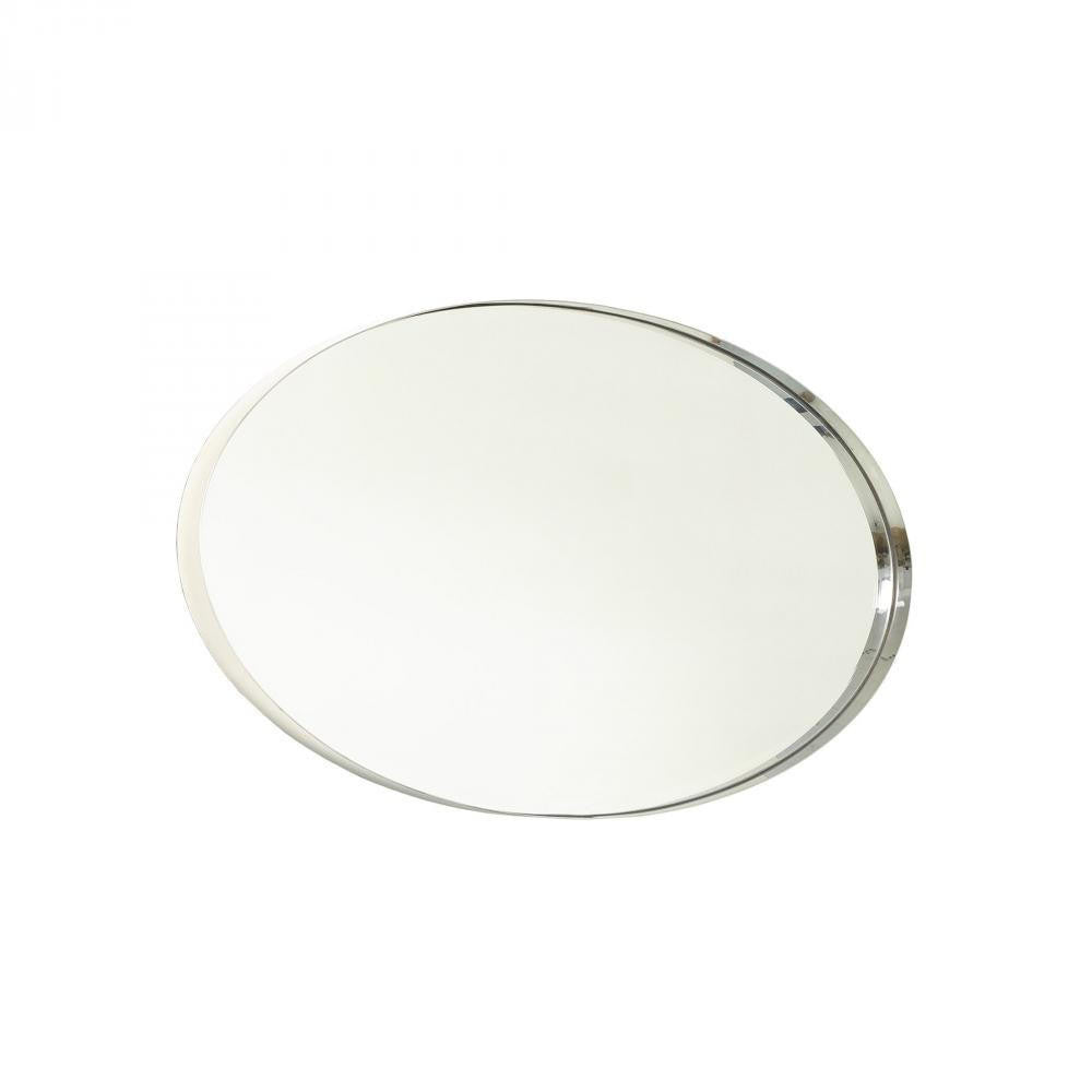 Global Views Elongated Small Oval Nickel Mirror