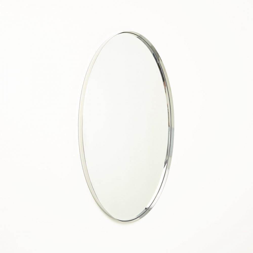 Global Views Elongated Small Oval Nickel Mirror